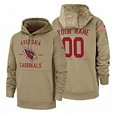 Arizona Cardinals Customized Nike Tan Salute To Service Name & Number Sideline Therma Pullover Hoodie,baseball caps,new era cap wholesale,wholesale hats